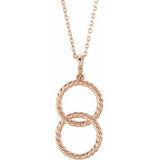 14K Rose Interlocking Circle 16-18" Necklace-86610:602:P-ST-WBC