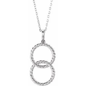 Sterling Silver Interlocking Circle 16-18" Necklace-86610:604:P-ST-WBC
