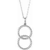 14K White Interlocking Circle 16-18" Necklace-86610:600:P-ST-WBC