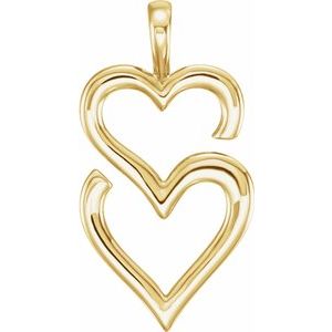 14K Yellow Double Heart Pendant -86329:102:P-ST-WBC