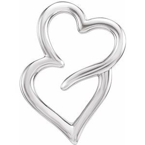 Sterling Silver Double Heart Slide Pendant-86332:105:P-ST-WBC