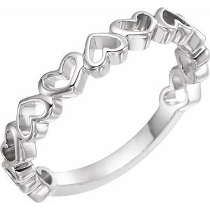 Sterling Silver Heart Ring-51574:105:P-ST-WBC