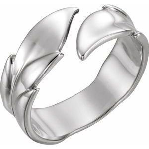 Sterling Silver Leaf Ring-51662:105:P-ST-WBC