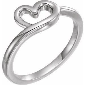 Platinum Heart Youth Ring -51743:104:P-ST-WBC