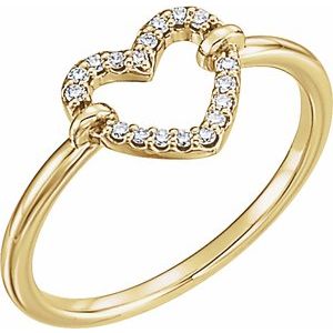 14K Yellow .07 CTW Diamond Heart Ring-122972:601:P-ST-WBC