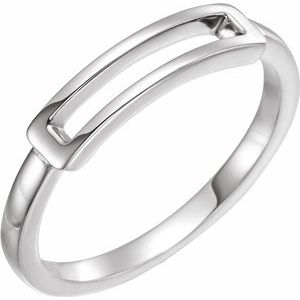Sterling Silver Open Bar Ring-51742:105:P-ST-WBC