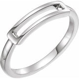 14K White Open Bar Ring-51742:101:P-ST-WBC