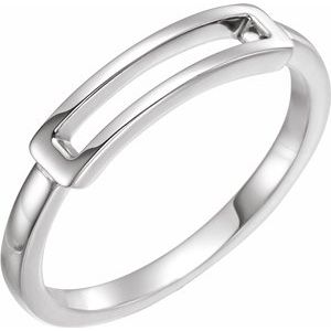 14K White Open Bar Ring-51742:101:P-ST-WBC