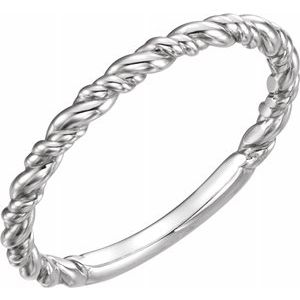 Sterling Silver Stackable Rope Ring-51570:105:P-ST-WBC