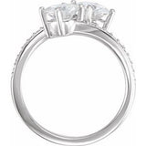 14K White 6 mm Round Forever One‚Ñ¢ Moissanite & 1/5 CTW Diamond Ring  -652529:60000:P-ST-WBC
