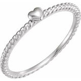 14K Rose Heart Rope Ring-652400:60002:P-ST-WBC