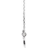 Platinum Sideways Cross 16-18" Necklace-86620:104:P-ST-WBC