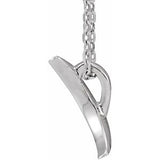 Sterling Silver Crescent 16-18" Necklace -86607:604:P-ST-WBC