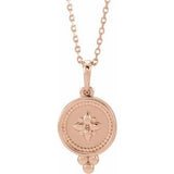 14K Rose Beaded Disc 16-18" Necklace-86653:602:P-ST-WBC