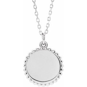 Sterling Silver Beaded Disc 16-18" Necklace-86472:119:P-ST-WBC