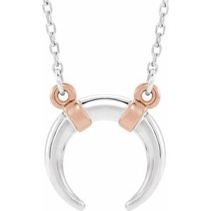 14K White/Rose Crescent 18" Necklace-86632:603:P-ST-WBC