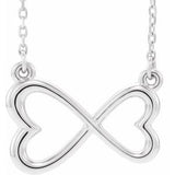 Sterling Silver Infinity-Inspired Heart 16-18" Necklace-86631:604:P-ST-WBC