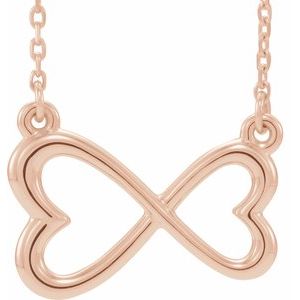 14K Rose Infinity-Inspired Heart 16-18" Necklace-86631:602:P-ST-WBC
