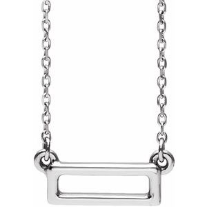 Sterling Silver Rectangle Bar 16-18" Necklace-86617:604:P-ST-WBC