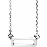 14K White Rectangle Bar 16-18" Necklace-86617:600:P-ST-WBC