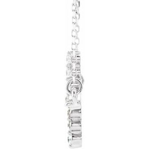 Platinum 1/3 CTW Diamond Sideways Cross 16-18" Necklace -R42354:603:P-ST-WBC