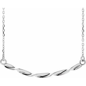 Sterling Silver Twisted Ribbon Bar 16-18" Necklace-86645:604:P-ST-WBC
