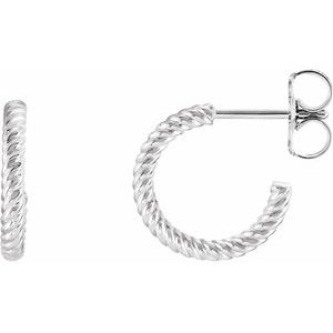 Sterling Silver 12 mm Rope Hoop Earrings-86111:60001:P-ST-WBC