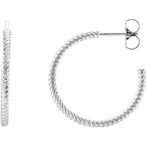 Sterling Silver 21 mm Rope Hoop Earrings-86111:60003:P-ST-WBC