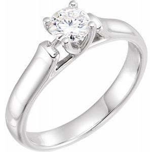 Set 5 mm Round Forever One‚Ñ¢ Created Moissanite Solitaire Engagement Ring  -64609:60013:P-ST-WBC