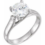 Set 8 mm Round Forever One‚Ñ¢ Created Moissanite Solitaire Engagement Ring  -64609:60017:P-ST-WBC