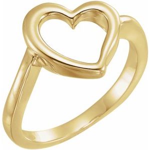 14K Yellow Heart Ring-50698:100001:P-ST-WBC