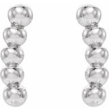 Sterling Silver 8.3x1.9 mm Curved Beaded Earrings-86646:604:P-ST-WBC