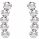 14K White 8.3x1.9 mm Curved Beaded Earrings-86646:600:P-ST-WBC