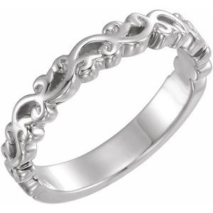 Sterling Silver Stackable Ring-50936:101:P-ST-WBC