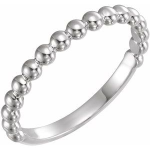 Sterling Silver Stackable Beaded Ring-50929:1001:P-ST-WBC