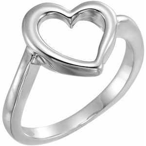 Sterling Silver Heart Ring-50698:307101:P-ST-WBC