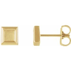 14K Yellow Square Petite Earrings -86659:601:P-ST-WBC