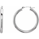 14K White 25 mm Tube Hoop Earrings-20826:163868:P-ST-WBC