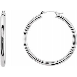 14K White 35 mm Tube Hoop Earrings-20826:163870:P-ST-WBC