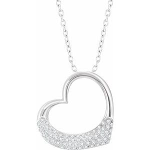 14K White 1/5 CTW Diamond Heart 16-18" Necklace -652721:60001:P-ST-WBC