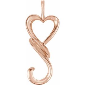 14K Rose 32.5x12.75 mm Heart Pendant-80747:74069:P-ST-WBC