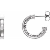 Sterling Silver 16x2.6 mm Vintage-Inspired Hoop Earrings-86650:606:P-ST-WBC