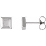 Platinum Square Petite Earrings -86659:603:P-ST-WBC