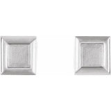 Platinum Square Petite Earrings -86659:603:P-ST-WBC