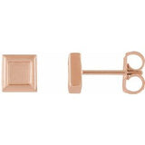 14K Rose Square Petite Earrings -86659:602:P-ST-WBC