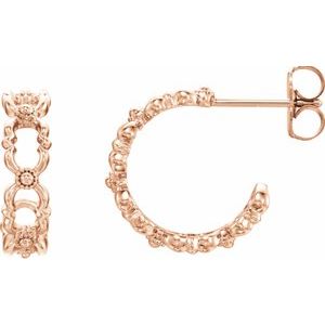 14K Rose Quatrefoil Hoop Earrings -86644:602:P-ST-WBC