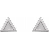 14K White Petite Triangle Earrings  -86658:600:P-ST-WBC