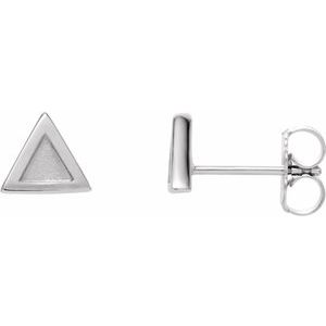 Sterling Silver Petite Triangle Earrings  -86658:604:P-ST-WBC