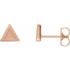 14K Rose Petite Triangle Earrings  -86658:602:P-ST-WBC