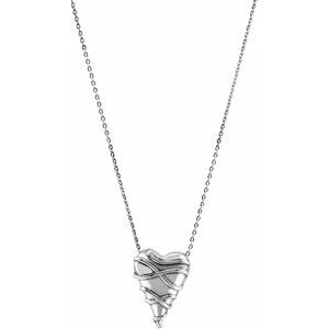 Sterling Silver Guard Your Heart 18" Necklace-R45187:10:P-ST-WBC